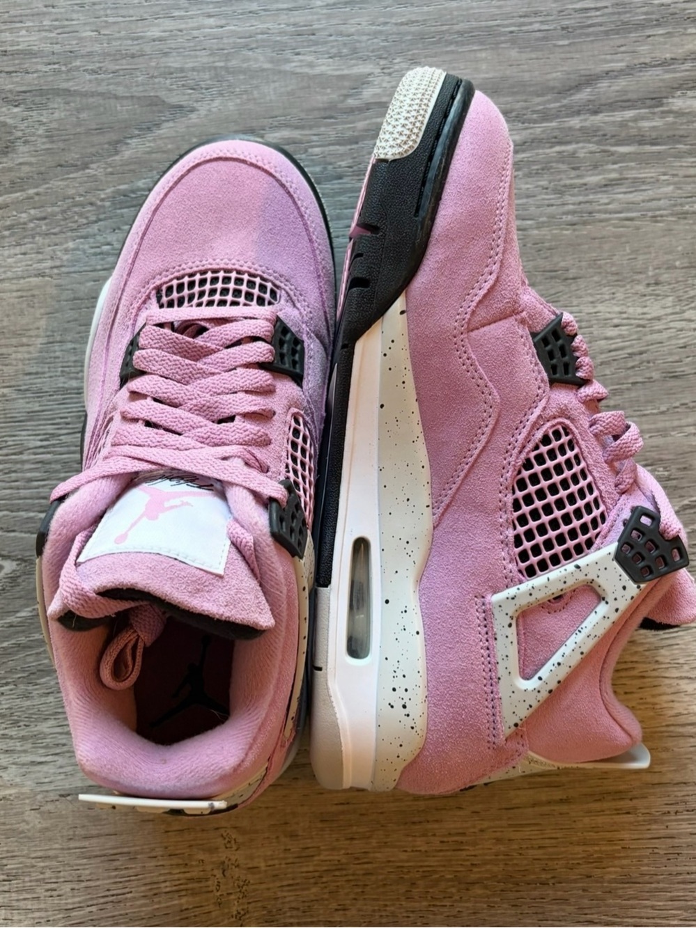 Jordan 4 Pink Suede Basketball Sneakers (orchid)